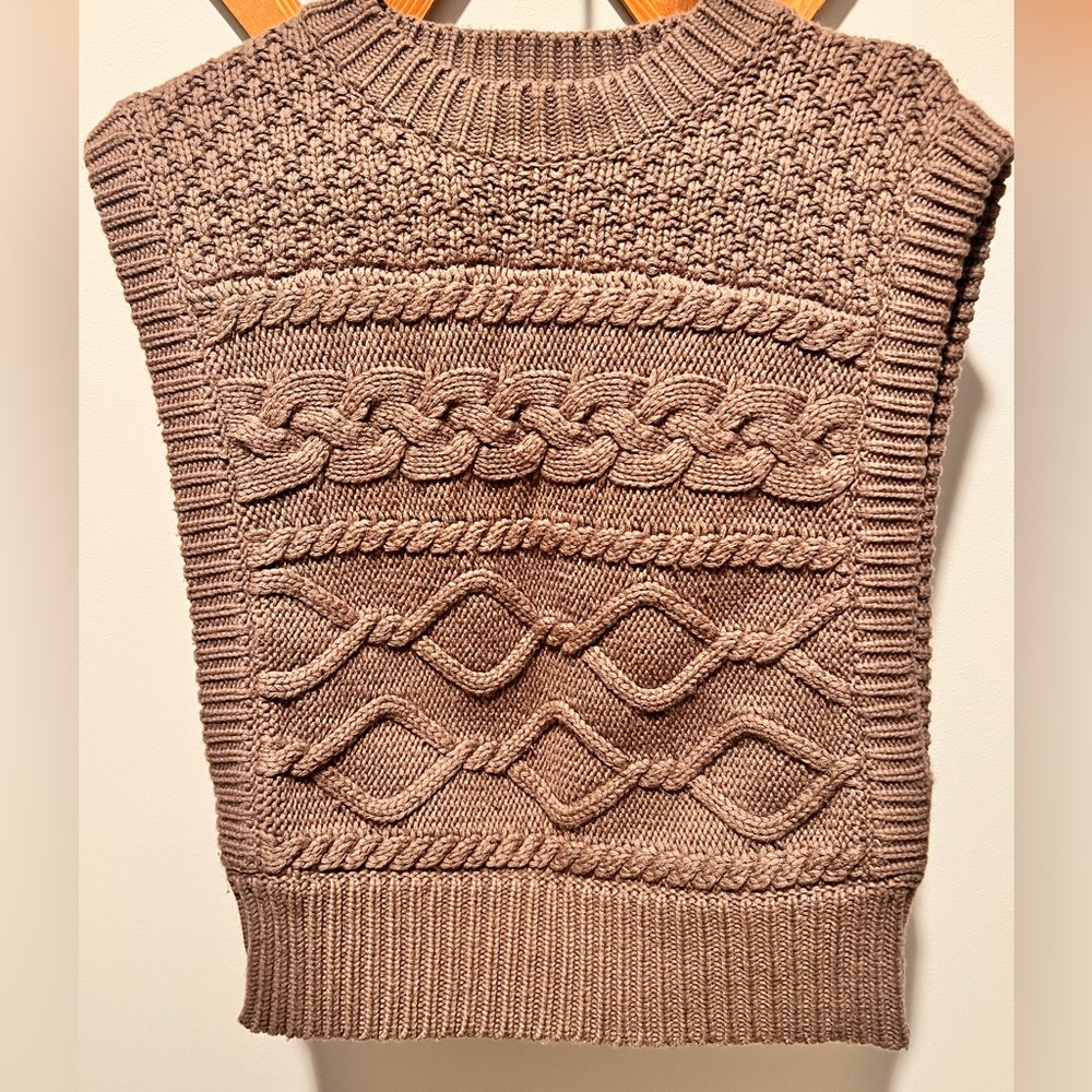 Chunky Knit Brown Sweater Vest